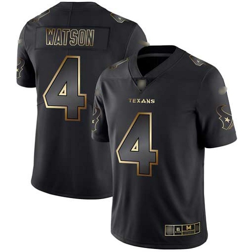 Houston Texans Limited Black Gold Men Deshaun Watson Jersey NFL Football 4 Vapor Untouchable